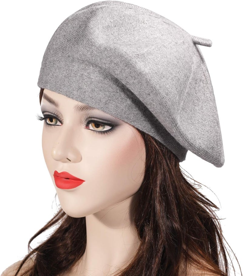 ZLYC French Beret hat, Reversible Solid Color Knit Warm Beret Cap for Womens Girls - Image 2